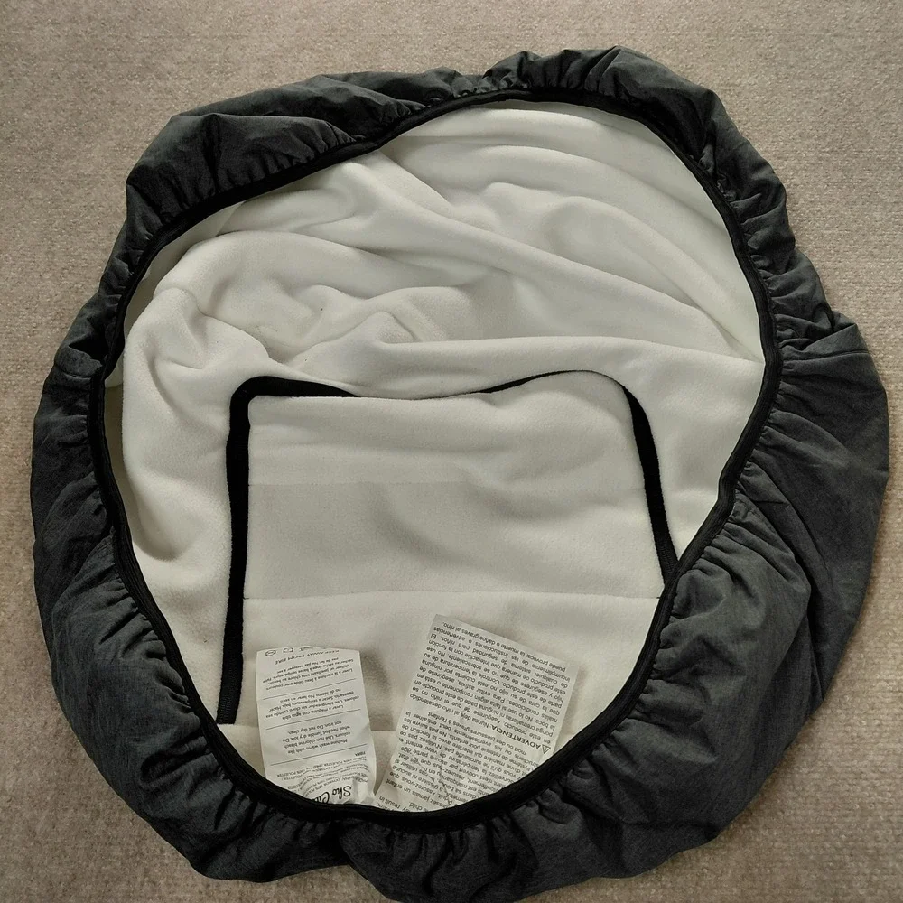 Sho Cute Gray With White Fleece Lined Quilted Winter Baby Car Seat Cover Zipper